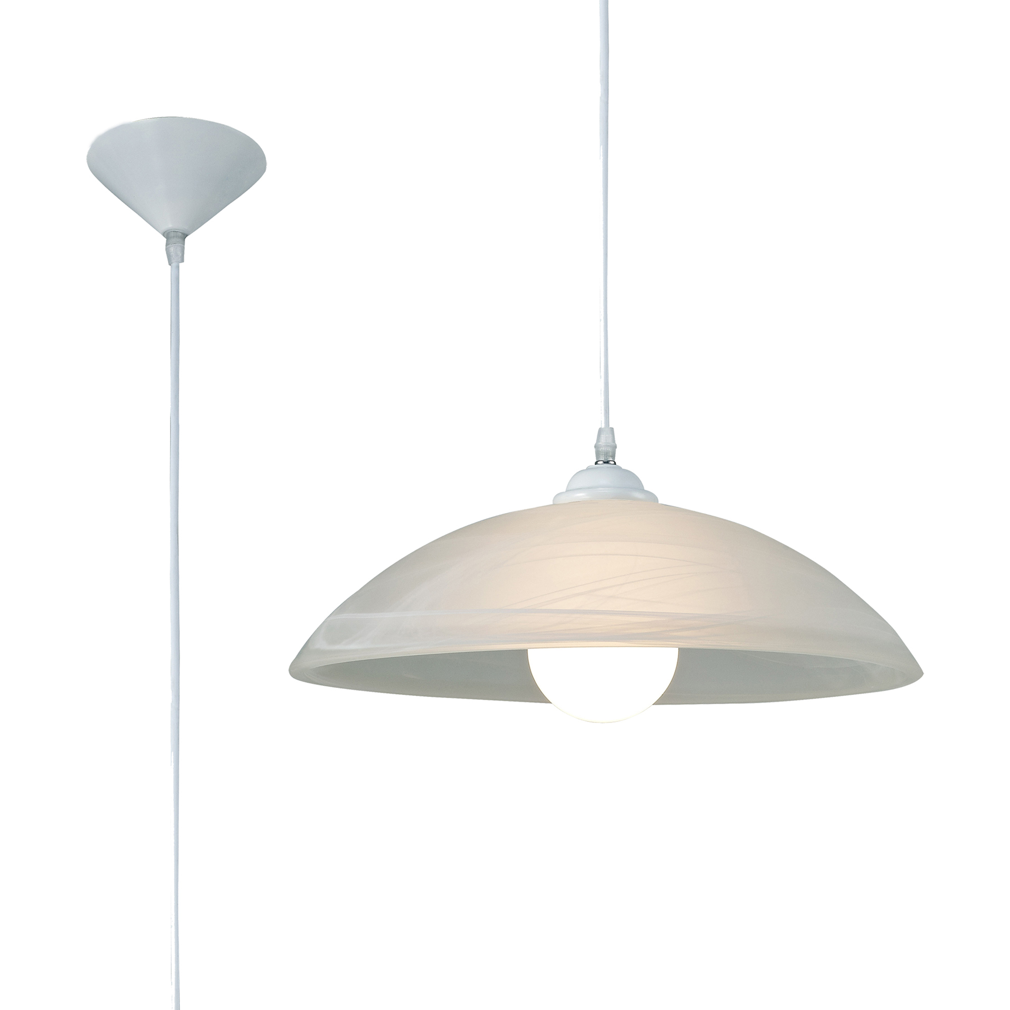 D0394  Chester Glass Pendant 1 Light White